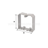 Dimension drawing — Holders for wires in the trunking, CO type